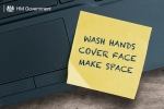 Wash hands, cover face, make space